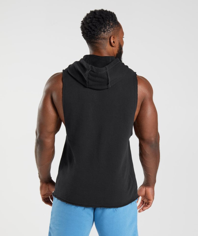 Bluzy Z Kapturem Gymshark Legacy Drop Arm Męskie Czarne | PL 650OFV